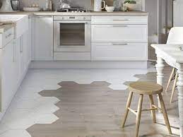 Read newest trend colors for kitchens 2021 ceramic floors are cheaper and although they are not as resistant, they are the best option for those who do not want to shell out high value for the kitchen flooring. Popular Kitchen Flooring 2021 Combined Materials Hexagon Tile Kitchen Flooring Kitchen Flooring