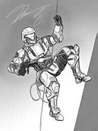 Bull terrier guardian angel special guardian angel. Itsalwaysgarytime Halo Ween Inktober Sketch 9 Odst Rappelling