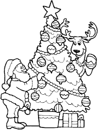1) if you have javascript enabled you can click the print link in the top half of the page and it will automatically print the coloring page only and ignore the advertising and navigation at the top of the page. Santa Claus Merry Christmas Tree Christmas Coloring Pages For Kids Drawing With Crayons