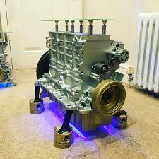 Glass top 1m10 x 1m. Engine Coffee Table Vw Upcycled Automotive Decor Automotive Furniture Engine Coffee Table