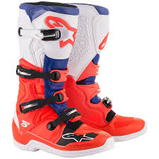 Details About Alpinestars Tech 5 Mx Offroad Boots Fluo Red Blue White