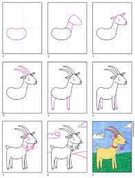 The easiest marine animal to draw is fish. How To Draw A Goat Art Projects For Kids