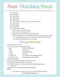 Amish friendship bread starter 3 cups milk (divided) 3 cups flour (divided) 3 cups sugar (divided). Printable Amish Friendship Bread Instructions Friendship Bread Amish Friendship Bread Amish Bread