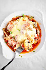 Cheesy Mushroom Bake With Tomato Sauce Real Greek Recipes