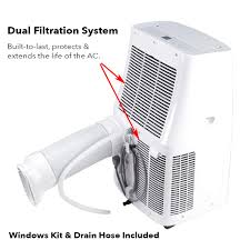 The portable air conditioner is a machine which may sometimes need to be drained. Ft Coverage Remote Control Wheels Window Kit Quiet Operation Della 10000 Btu Portable Air Conditioner Ac With Self Self Evaporation System Fan 80 Pint Day Dehumidifier 450 Sq Appliances Tools Home Improvement