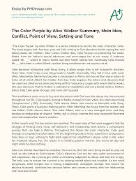 Taking place mostly in rural georgia, the story focuses on the life of african. The Color Purple By Alice Walker Summary Main Idea Conflict Point Of View Setting And Tone Phdessay Com