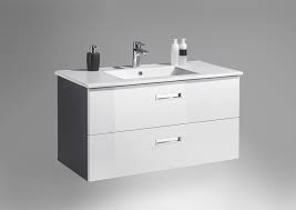 Gemütliches badezimmer mit holzunterschrank und frischen blumen zur dekoration. Waschbecken Unterschrank Inkl Becken Manhattan Von Bega Weiss Hg Grau