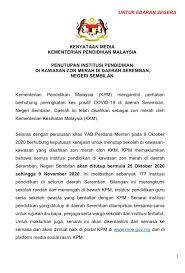 Surat pemberitahuan pejabat suruhanjaya kosong/penolong pegawai perkembangan ugama.pdf surat pemberitahuan. Kpm On Twitter Kenyataan Media Penutupan Institusi Pendidikan Di Zon Merah Seremban Negeri Sembilan Muat Turun Senarai Sekolah Di Pautan Berikut Https T Co Aylghuvfgm Atau Https T Co Ojktwrizxv Https T Co B4aam2g3ft