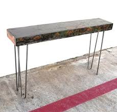 Reserved Console Table 52 Reclaimed Japanese Tsunami Ship Wood Beam Hairpin Legs Console Table Table Table Furniture