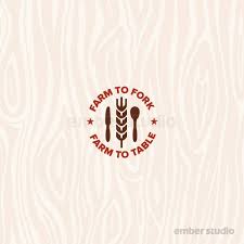 Farm To Fork Farm To Table Geometric Drawing Farm Logo Design