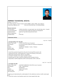 Cv ni sama dengan resume cuma ayat dia panjang² sikit. Contoh Resume Inventory Retail