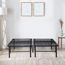 Buy top selling products like regal king velvet upholstered panel bed in beige and forest gate holter industrial slat back king size bed in grey wash. Rest Haven 14 Steel Platform Bed Frame King Black Walmart Com Walmart Com