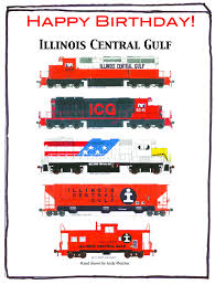 Birthday Postcard For Illinois Central Gulf Railroad Fans Model Trains Train Toy Train