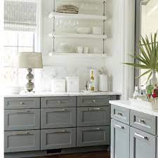 M On Instagram I Just Love The Open Shelving Instead Of Upper Cabinets And Why Not Put A Lamp O Kitchen Design Kitchen Cabinet Design Grey Kitchen Cabinets