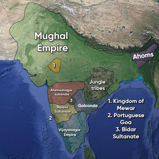 Mughal Empire and India in 1600 during the reign of Akbar the Great : r/MapPorn