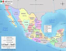Estados Y Capitales De Mexico Mapa De Mexico Estados Y Capitales Mexico