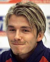The great thing about this length of hair here is that you can put spikes. David Beckham Blonde