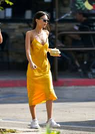 See pictures and shop the latest fashion and style trends of emily ratajkowski, including emily ratajkowski wearing cutout dress, evening dress, little black dress and more. Emily Ratajkowski Satin Emily Ratajkowski Yellow Satin Slip Dress 2019 Image 0 Sassy Daily Fashion News