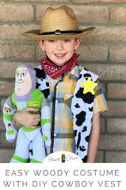 Make Your Own No Sew Cowboy Woody Vest With This Tutorial Woody Costume Toy Story Costumes Trendy Toys