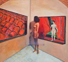 nude visiting an exhibition - schwarz robert - Artwork Celeste Network