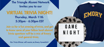 But these fun questions to ask are suitable for all abilities and all ages, making for a Emory University Triangle Network Trivia Night