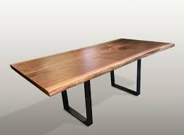 This large and long, antique dining room table was crafted in the french pyrenees. Black Walnut Live Edge Dining Table With Iron Base In Stock Sawbridge Studios
