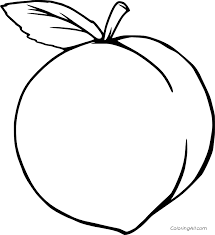 Coloring pages are fun for children of all ages and are a great educational tool that helps children develop fine motor skills, creativity and color recognition! Big Peach With A Leaf Coloring Page Coloringall