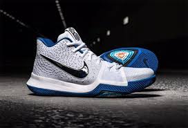 Nike kyrie irving shoes 3 black white $79.00. Nike Kyrie 3 White Blue Black Sneakerfiles