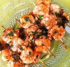 Brochettes De Crevettes Marinees Soja Gingembre Et Coriandre Brochette Crevette Crevettes Marinees Brochette