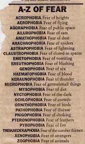 A Z Of Fear Mythology Of Blue Archive I Must Confess To A Few Of These Phobias Claustrophobia Biggest One Acrophobia A Words Writing Words Phobias