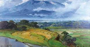  Basoeki Abdullah Indonesia 1915 1992 Gunung Salak Mountain Salak Signed Basoeki Lower Le Landscape Paintings Oil Painting Landscape Watercolor Landscape