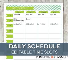 Daily Schedule Hourly Printable Editable Planner For Moms