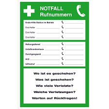 Check spelling or type a new query. Erste Hilfe Aushang Notfall Rufnummern Kunststoff Online Kaufen