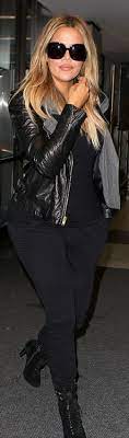 Who Made Khloe Kardashian S Black Leather Jacket Backpack Boots Outfitid Khloe Kardashian Show Khloe Kardashian Style Fashion