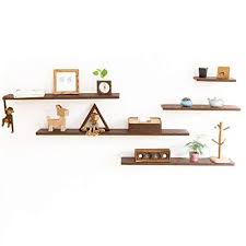 Wall Shelf Wood Floating Wall Shelves Set Of 5 Wood Wall Shelves For Bedroom Living Room Bathroom Decora In 2020 Wooden Wall Shelves Floating Wall Shelves Wall Shelves