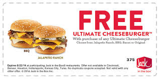Or, with delivery options available, you don't even have to leave your couch! Free Ultimate Cheeseburger With The Purchase Of One At Jack In The Box Coupongy
