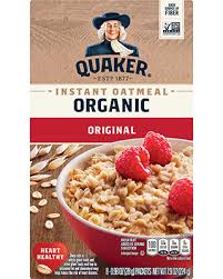 Quakers instant oatmeal has been my go to for breakfast for the past 2 weeks! Organic Instant Oatmeal Original Flavor Quaker Oats