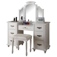 Acme Torian Vanity Desk Stool White Walmart Com Vanity Desk Bedroom Makeup Vanity Bedroom Vanity