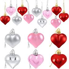Buy valentine's day party decorations and get the best deals at the lowest prices on ebay! Amazon Com 24pcs Valentine S Day Heart Shaped Ornaments Valentines Heart Decorations Red Pink Silver Heart Shaped Baubles Romantic Valentine S Day Hanging Decorations Kitchen Dining