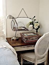 Wk Small Space Desk Next To Bed I Like The Dark Wood Top On White Table Country Bedroom Decor French Country Decorating Bedroom Home Decor