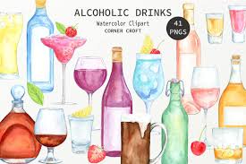 Watercolour Alcoholic Drinks Clipart Wine Beer Liquor Etsy Alcoholic Drinks Alcoholic Drinks Clipart Alcohol