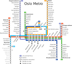 Places such as hellerud train station attract travelers to oslo. T Bane Oslo U Bahn Karte Norwegen