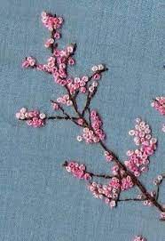Cherry Blossom I Freaking Need To Make A Big Cherry Blossom Tree Of Maybe A Forest Because The Colours Are Perfect And It Would Look Ribbon Embroidery Hand Embroidery Cross