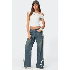 Low Rise Ribbon Jeans