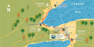 The distance is the same either way if you're flying a straight line (or driving the same roads back and forth). Directions Niagara Ultimate Cruises