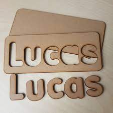 Spare set of letters included. Learn My Name Puzzle Raw Mdf For You To Decorate Red Pepper Designz