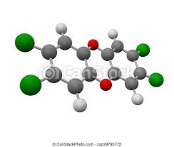 Dioxins are a group of highly toxic chemical compounds that are harmful to health. Dioxin Molecule Model 3d Rendering Canstock