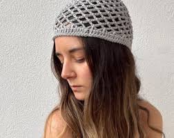 Handmade Brown Crochet Hat, Handmade Hat, Skull Cap Crochet Hat, Boho  Hippie Style Hat, Crochet Head Cover Women, Crochet Cloche Hat