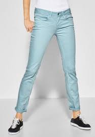 street one colour denim jane in pale blue denim look damen jeans damen mode