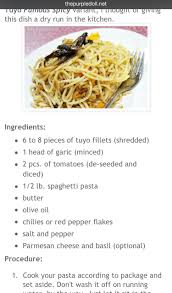 Tuyo Pasta Spaghetti Pasta Stuffed Peppers Pasta